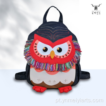 Mochila étnica artesanal coruja ao ar livre casual